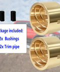 Beefed Up Bronze Upper Kingpin Bushing Rebuild Kit For GM Chevy Dodge Ford Dana 60 Knuckles Off Road Ready Easy Install Replaces OEM Nylon Cone Bushings Heavy Duty For Rock Crawling, 2 bronze bushings and 2 trim pipes
