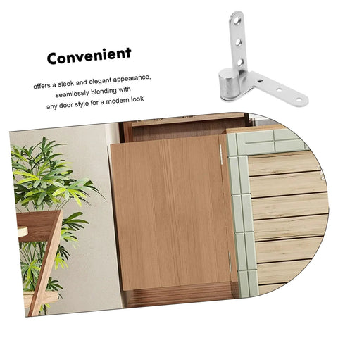 Durable Stainless Steel Heavy Duty Pivot Hinges For Hidden Doors With Concealed Design, shown next to a wooden secret door installation.