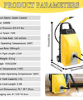 Product parameters for Sotikarery 3000W Heavy Duty High Pressure Steam Cleaner, dimensions, features, and specifications displayed