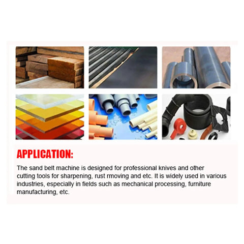 Hella Tough Variable Speed Belt Sander With 72 By 2 Inch Sandpaper Belt For Sharp Knife Blades Rust Removal And Smooth Metal Polish On Foldable Stand With Heavy 220V Motor materials and applications collage