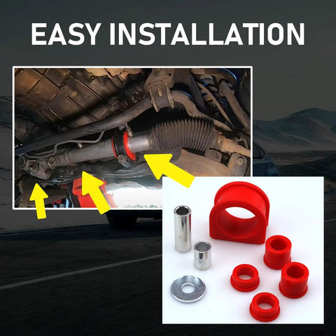 Beefed-Up Rack And Pinion Bushing Set For Toyota 4Runner 1996-2002, Tacoma 1995-2004, 1995 Pickup Replaces 8.10103R Durable Polyurethane installation detail