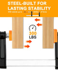 Four Pack 6-Inch Bar Clamps For Woodworking Heavy-Duty Steel F-Clamps With 300 Lb Load And Ergonomic Handles Ideal For Glue-Ups DIY Projects Home Renovations Garage Or Workshop Woodworking, 300 lb steel clamp on wood