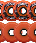 Street Ready Outdoor Pavement Inline Roller Hockey Wheels 72mm 85A High Rebound, 8 Pack showing front and back view