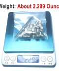 34 Piece 5/16-24 Stainless Steel Hex Socket Set Screws With Allen Wrench on scale weighing 2.299 ounces