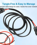 8 AWG Solar Extension Cable 50 Foot With Male And Female Connectors Beefy Rugged Weatherproof PV Wire Flame Retardant Protective Sleeving