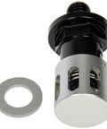 Twist Drain Plug For Easy Oil Changes Tool Free Oil Pan Drain Solution with washer, black and silver design for select models.