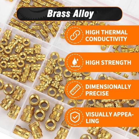 Brass Pro Grade Heat Set Insert Nuts For 3D Printing M3 Size 120 PC Pack Anti Spin Threaded Inserts in organizer box