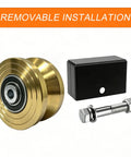 Heavy Duty 4 Inch Sliding Gate Rollers Kit 2 Pack With Welded Bracket And V Groove Wheels Solid Double Bearings 3000 Lb Load