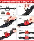 Rock Solid Adjustable Spokeshave Set With Six Precision Blades And Portable Woodworking Plane assembly steps with comfortable handles.