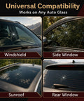 Hella Reliable Nano Glass Repair Fluid Windshield Fix Kit for Windshield, Side Window, Sunroof, and Rear Window cracks.