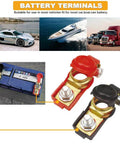 2 Pairs Car Battery Terminal Clamps Connectors with Plastic Covers for Top Notch Contact and Corrosion Resistance, Negative and Positive.