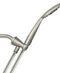UltraThin Handheld Shower Head With PowerPulse Massage, Five Spray Modes, Large Six Inch Rainfall Head, Brushed Nickel Finish