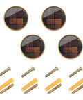 Kick Up Your Kitchen Game With These Slick Textured Wooden Cabinet Knobs Square Drawer Pulls Featuring No Sweat Dual Screw Setup For Any Wall Or Tile Surface Solid Four Pack Hardware with round knobs and screws.