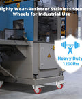 Stainless Steel 3 Inch Caster Wheels With Brakes Heavy Duty 304 Stainless Casters Set Of 4 Anti Corrosion Industrial Castors