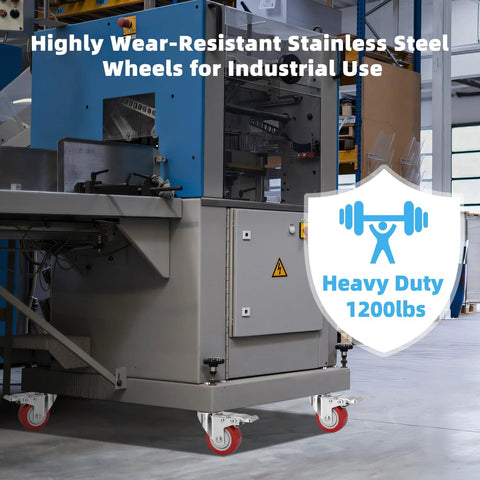 Stainless Steel 3 Inch Caster Wheels With Brakes Heavy Duty 304 Stainless Casters Set Of 4 Anti Corrosion Industrial Castors