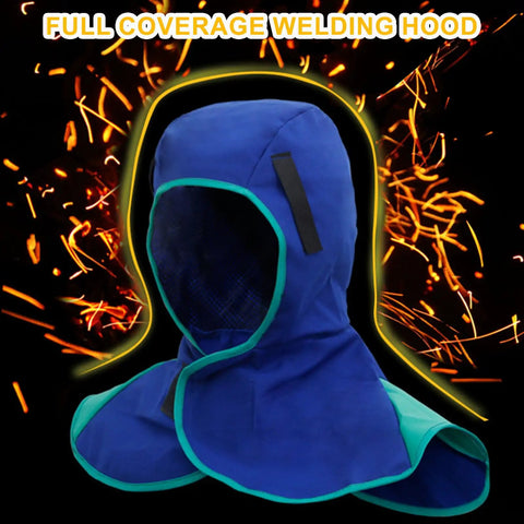 Heavy Duty Built To Last Welding Hood With Heat And Abrasion Resistant Fabric Full Coverage Protective Head Cover With Neck Drape