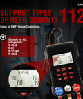 All In One HVAC Digital Manifold Gauge Kit With 112 Refrigerants For Cars And Refrigeration Systems, display screen view