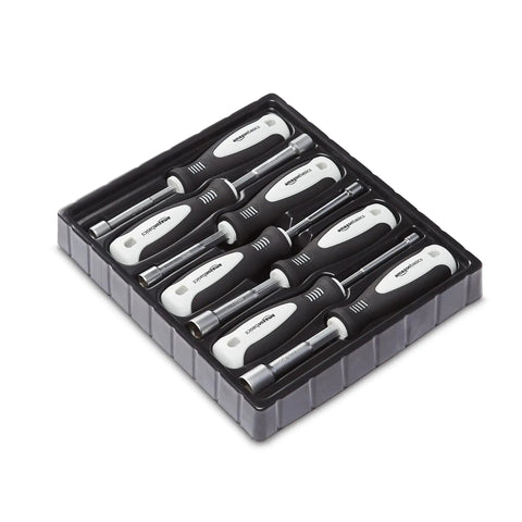 7 Piece Nut Driver Set With 5mm 6mm 8mm 9mm 10mm 11mm And 13mm Sizes For Tightening And Loosening Nuts And Bolts, in packaging