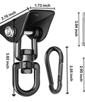 Heavy Duty 360 Degree Swivel Porch Swing Hanging Kit Built For 1200 Lb Capacity Stainless Steel Hanger Perfect For Hammocks Chairs And More Includes 2 Hangers Screws Bolts And Hooks For Quick Setup shown with dimensions