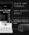 Streak-Free Screen Cleaner Wipes For TV, Computer, Laptop, iPad And Monitor With Microfiber Cloth, 30 Wipes Pack.