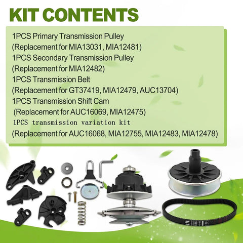 Primary And Secondary Transmission Kit For Lawn Tractor Models D105 E100 X105 X106 100 Series including various parts