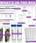 Contents of 4-In-1 Soil Test Kit With 40 Tests For pH Nitrogen Phosphorus And Potassium, including vials, tubes, and reagents.