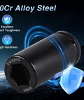 40Cr alloy steel 24mm socket highlighting impact toughness and hardness for GM LS engines crank bolt removal