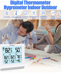 Indoor Outdoor Wireless Thermometer With 3 Remote Sensors Digital Hygrometer Temperature and Humidity Monitor with backlit display