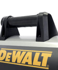 High Output 80000 Btu Forced Air Kerosene And Diesel Portable Heater With Six Gallon Tank handle detail for easy transport.