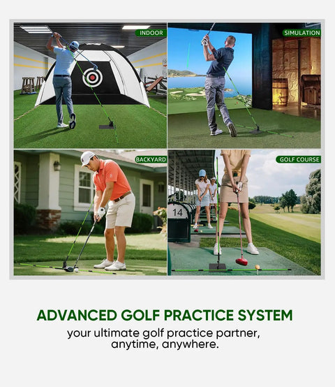 Golf Alignment Sticks And Angle Holder Set With Portable Bag Swing Trainer And Practice Aid Easy Setup seen in practice scenarios.