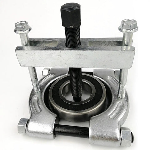 Heavy Duty Bearing Puller Separator Tool For Automotive Use, Tough Alloy Steel Splitter with threaded holes, close-up view