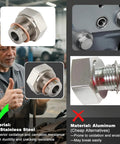 Pro Grade Stainless Steel Oil Pump Priming Adapter Kit For LS Engines showing 304 stainless steel advantage