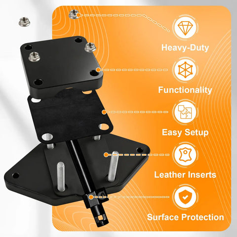 Heavy Duty Aluminum Barrel Vise Tool Built Like A Tank With Cowhide Leather Inserts For Dead Nuts Secure Rifle Maintenance Non Marring Clamp, assembly components.