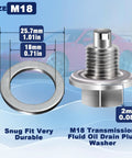 Premium Grade Heavy Duty 20 Pack Aluminum Transmission Fluid Drain Plug Washers For Honda And Acura 18Mm Crush Gasket with sizing.