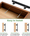 Ten Pack 3 Inch 76mm Hole Centers Matte Black Solid Zinc Alloy Cabinet Handles And Drawer Pulls with easy installation guide