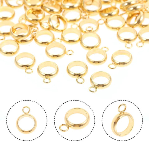 Top Shelf Stainless Steel Bail Beads For Jewelry Making Supplies Featuring Durable Charm Hangers And Smooth Spacer Beads Made For Super Easy Diy Projects That Jumpstart Your Next Craft Session With Zero Hassle Or Expensive Gear, golden bail beads with open loops.