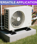 8 Pack Rubber Vibration Isolator Mounting Brackets For Outdoor Mini Split AC Condensers in use on concrete base