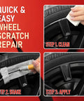 Hassle Free Wheel Scratch And Curb Rash Repair Kit Matte Black Rim Paint Pen instructional steps on alloy wheel repair