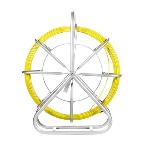 Fiberglass Fish Tape Reel For Flexible Wire And Cable Run Through Walls Ideal For Electrical Installations Heavy Duty Fishtape Puller 6mm Rodder With Superior Bend Radius And Pull Strength