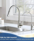 Top Tier Stainless Steel Reverse Osmosis Faucet With High Arc Swivel Spout And Single Handle For Kitchen Sink Bar Or Rv Drinking Water Filter Setup Sweet Smooth Flow in sleek kitchen setting.