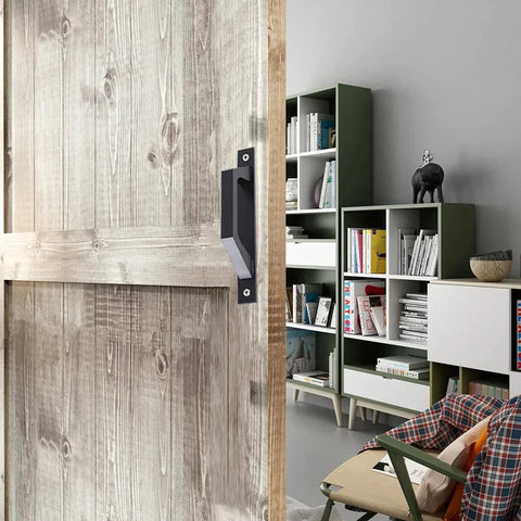 7.9 Inch Sliding Barn Door Handle Black 2 Pack Wooden Door Pull Handle For Barn Doors Gates Cabinets Closets Farmhouse Decor Multifunctional And Durable Hardware For Sliding Barn Doors In Garage Shed Fences
