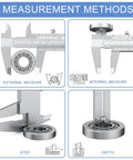 6 Inch Vernier Caliper Handy Non Digital Tool 0 to 6 Inch 0 to 150mm With 0.05mm Accuracy Carbon Steel measuring external, internal, step, depth