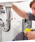 Person using 100 Pack Sealant Tape For Plumbing Quick Application To Stop Water Leaks On Pipes And Shower Heads Durable Waterproof Thread Seal Tape For DIY Pipe Repair And Fast Leak Fixes