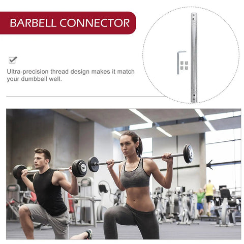 Beefed Up Dumbbell Connecting Bar For Weightlifting Equipment With Steel Tube Construction And Ultra Precise Threads in use at gym