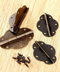 Two Pack Bronze Cabinet Hinges With Screws For Doors And Wood Boxes, Sturdy Bronze Finish, Easy Install Butt Hinge Set