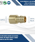 Image of a Ten Piece PEX A To Three Quarter Inch Female Sweat Adapters F1960 Expansion Fitting for potable water and heating.