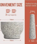 Large Granite Mortar And Pestle Set With 2 Cup Capacity Lid Silicone Lid Garlic Peeler And Anti Slip Base Pad Unpolished Granite Spice Grinder dimensions