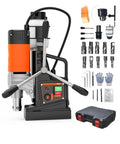 Badass Magnetic Base Drill 1750W 2 Inch Portable Power Tool Torque Monster with accessories, steel base, and copper motor.