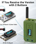 Dual Pack Esp32 Lora V3 Module Board Featuring Slick Hard Case And Reliable Battery showing V3 and V4 boards with buttons and antenna.
