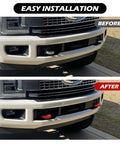 Red Tow Hook Covers for Ford Super Duty F250 F350 F450 2017 2026 Hitch Cover Set Front Bumper Accessory before after install